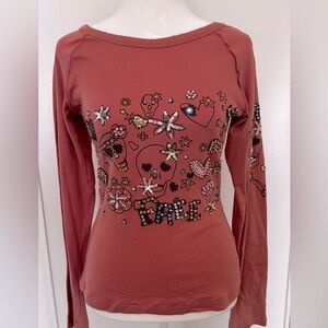 Y2K sequin embellished top size 1 Free For Humanity European style